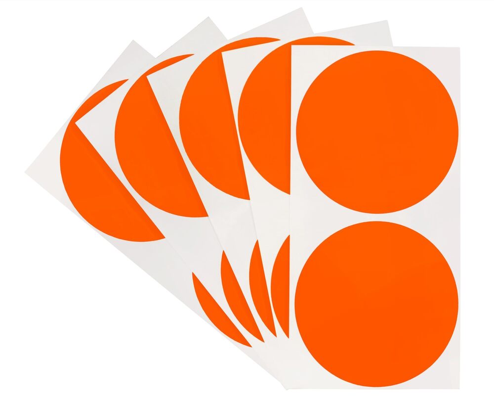 9585 3 Inch Round Label Removable Color Code Dot Stickers, High Visibility